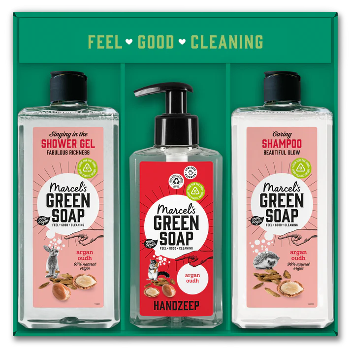 Kalėdinių dovanų rinkinys Argan & Audh Marcel’s Green Soap