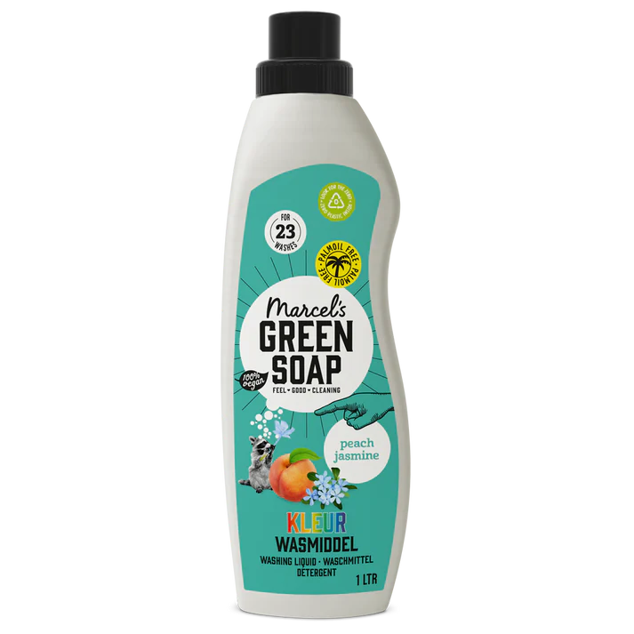 Skalbimo skystis spalvotiems skalbiniams „Persikų ir jazminų“ Marcel's Green Soap