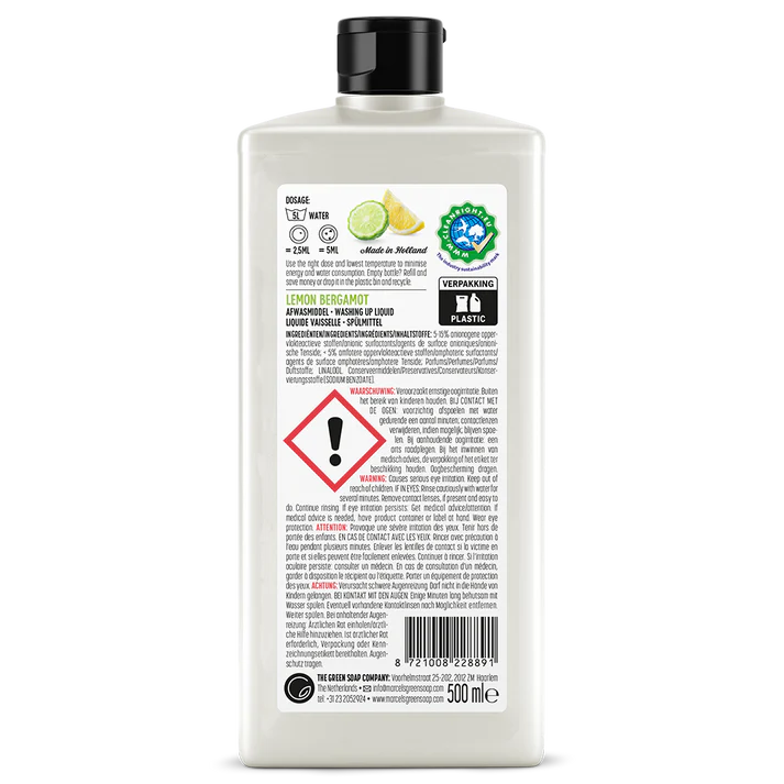 Indų ploviklis Lemon & Bergamot, Marcel’s Green Soap