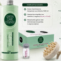 Green Care Essence rinkinys nuo plaukų slinkimo ir augimo skatinimui – šampūnas 1000 ml + ampulės 6 × 8 ml + galvos odos masažuoklis