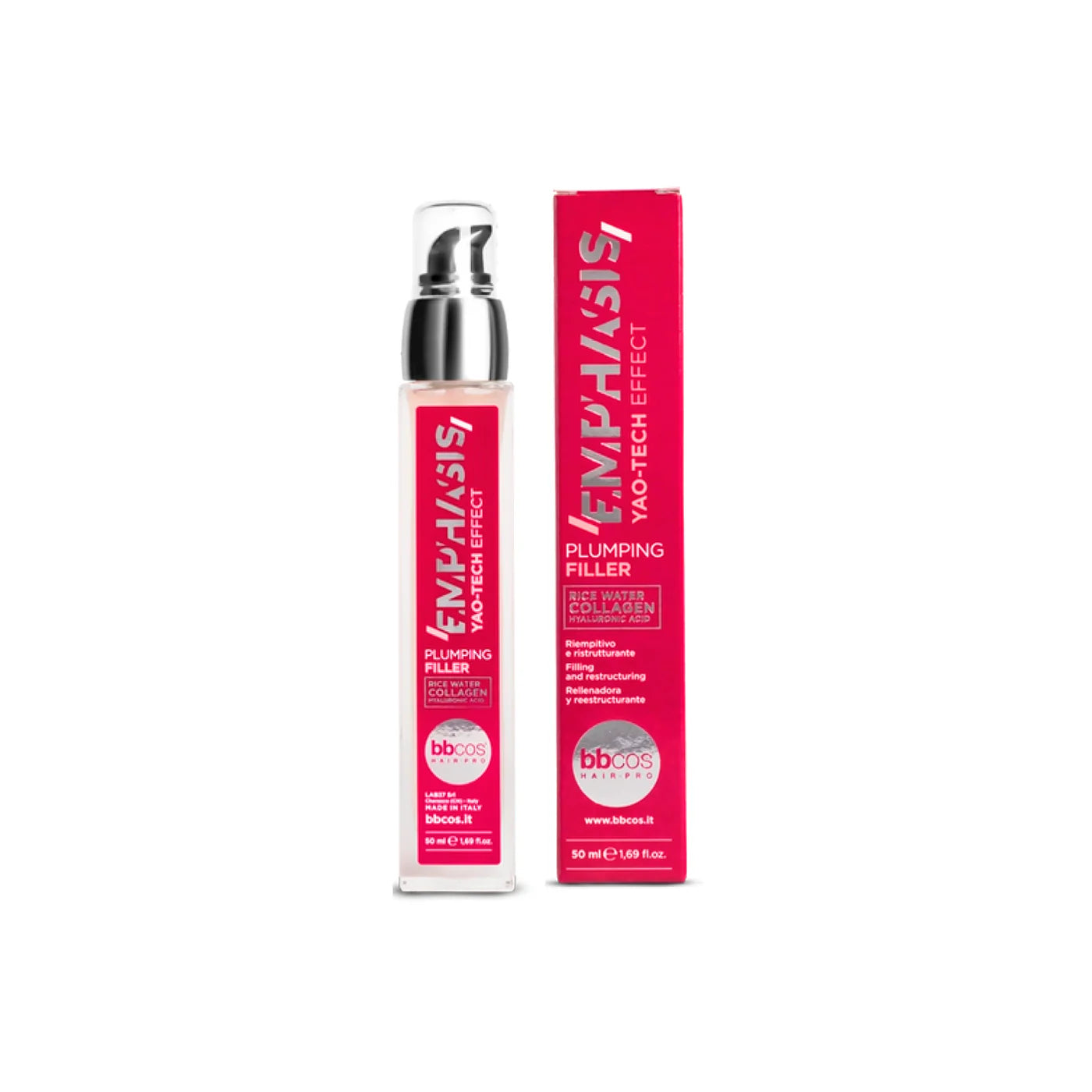 EMPHASIS Plumping Filler With Rice Water – atkuriamasis plaukų užpildas su ryžių vandeniu, visų tipų plaukams, be parabenų