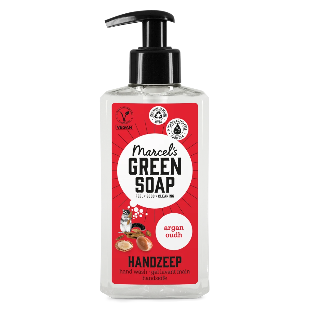 Marcel’s Green Soap rankų muilas Argan & Oudh 250 ml – skystas rankų muilas su oud aromatu
