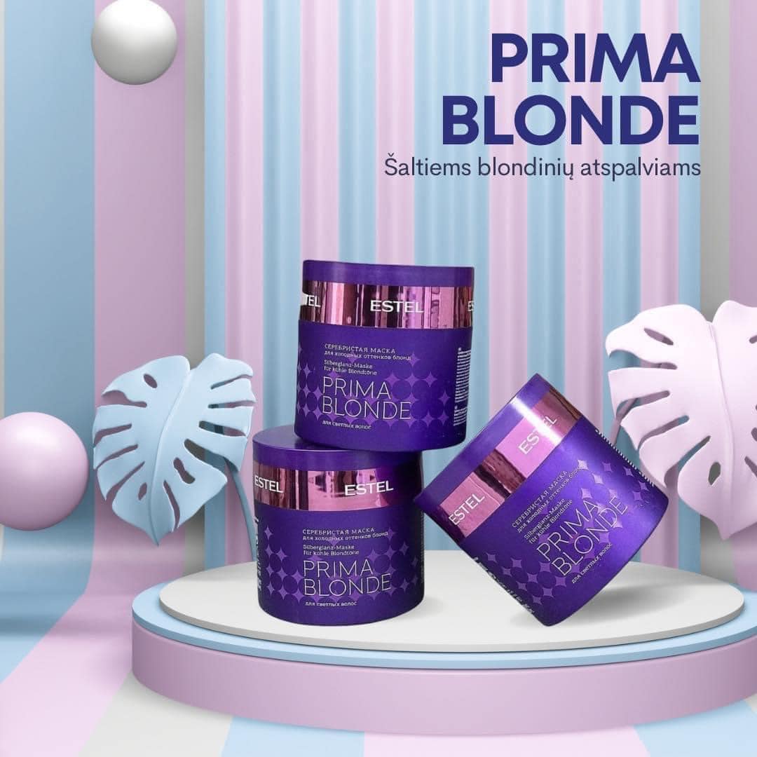 Estel Prima Blonde Sidabrinė kaukė šaltiems blondinių atspalviams 300ml